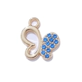 Goldener Schmetterling-Anhänger mit hellblauen Strasssteinen für DIY Schmuckdesign - Goldrahmen Blauer Strass (Gold Basis Blau)