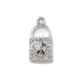Exquisite silver padlock pendant with sparkling star crystal for DIY jewelry making - Padlock Shape / Silver White Rhinestone Lock