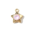 Pendentif étoile dorée avec cristal violet pour création de bijoux et accessoires - Style Étoile / Poudre De Placage À L'or