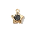 Pendentif étoile en alliage doré avec cristal gris foncé pour la création de bijoux DIY - Style Étoile / Plaqué Or Noir