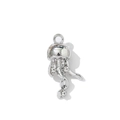 Gepolijste zilveren kwal hanger met fonkelende strassteentjes voor DIY sieraden - Kwal / Zilver