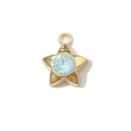 Pendentif étoile doré avec cristal bleu clair pour la création de bijoux DIY - Style Étoile / Ton Or Bleu