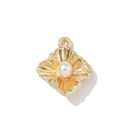 Colgante de concha dorada con perla para la fabricación de joyas DIY y manualidades - Madreperla / Dorado
