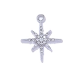 Elegant silver star pendant with sparkling crystals for DIY necklaces and bracelets - Star Shape / Silver