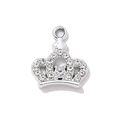 Elegante colgante de corona plateada con diamantes de imitación para joyería DIY - Plata Diamante de Imitación Blanco
