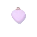 Pink heart pendant with gold bail and polished enamel finish for DIY jewelry - Solid Color Style / Pink