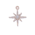 Golden octagonal star charm with clear crystals for DIY jewelry necklaces - Star Shape / Gold