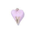 Pink heart-shaped pendant with gold-plated base and drip oil enamel finish for necklaces - Metal Wrapped Style / Pink