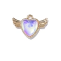 Irisierender Herzanhänger mit goldenen Flügeln für DIY-Schmuck und Armbänder - Gold Flügel Irisierend Herz