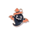 Halloween spookhanger met oranje vleugels voor het maken van sieraad accessoires - Zwarte Geest Met Vleugels