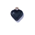 3D hartvormige hanger met zwart emaille en gouden ring voor DIY sieraden kettingen - Effen Kleur Stijl / Zwart