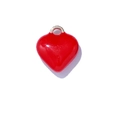 Glanzende rode emaille hart hanger met gouden oog voor DIY sieraden en kettingen - Effen Kleur Stijl / Rood