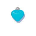 Blauwe emaille hart hanger met zilveren lus voor DIY sieraden kettingen en armbanden - Effen Kleur Stijl / Blauw