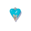 Hemelblauwe emaille en gouden hart hanger voor DIY sieraden maken en kettingen - Metaal Omwikkelde Stijl / Blauw