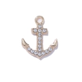 14K gold filled anchor pendant with sparkling zircon for DIY jewelry making - Gold Base White Rhinestone Anchor (Duo Jin Bai)
