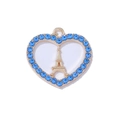 Gold heart pendant with blue rhinestones and Eiffel Tower charm for women necklace - Gold Style (Blue Heart)