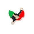 Pan-African map pendant with power fist emblem and green black red enamel finish - Map Style / Gold