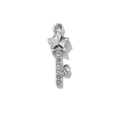 Exquisite silver alloy key pendant with star-shaped top and sparkling crystal inlay - Key-shaped / Silver White Rhinestone Key