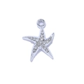 Colgante de estrella de mar en oro de 14K con micro-pavé de circonitas brillantes - Estilo Plateado - Estrella de Mar Blanca