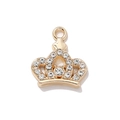 Colgante de corona dorada con diamantes blancos para joyería y accesorios DIY - Oro Diamante de Imitación Blanco