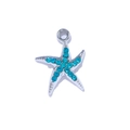 Colgante de estrella de mar plateado con diamantes azul claro para joyas caseras - Estilo Plateado - Estrella de Mar Azul