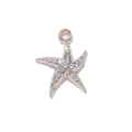 Colgante estrella de mar en oro 14K con cristales blancos brillantes para joyas - Estilo Dorado - Estrella de Mar Blanca