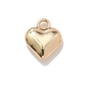 Polished gold 3D heart-shaped pendant connector for DIY jewelry making accessories - Gold Heart