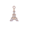 Gouden Eiffeltoren hanger met fonkelende strassteentjes voor DIY sieraden en kettingen - Vergulde Witte Strass Toren