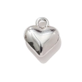 Polierter silberner herzförmiger Metallanhänger mit Ring für DIY-Schmuck - Silber Herz