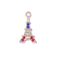 Gouden Eiffeltoren hanger met rode, witte en blauwe strasstenen voor sieraden - Vergulde Gekleurde Strass Toren