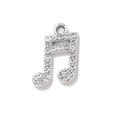 Silberner Achtelnoten-Anhänger mit Mikropavé-Zirkonia und 18K Goldbeschichtung - Silberton Weißer Zirkonia Doppelte Note