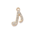 Pendentif note de musique plaqué or 18 carats serti de zircons pour bijoux DIY - Ton Or Zircone Blanche Note Unique