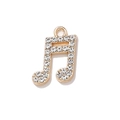 Pendentif note de musique plaqué or 18 carats avec oxydes de zirconium micro-pave - Ton Or Zircone Blanche Note Double