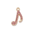 Pendentif note de musique en zircons roses plaqué or 18K pour bijoux DIY - Ton Or Zircone Rose Note Unique