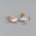 Macro di orecchini in argento S925 dorato con corona di opale e misure del prodotto - Stile 4 Tripla Marquise Corona / Oro