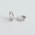 Macro di orecchino in argento sterling S925 con finitura lucida e punzonatura - Argento 925 / Diametro Interno 7mm (Argento)