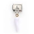 Italian charm bracelet component with silver slide and white chili pepper pendant - White Pepper Pendant (1)
