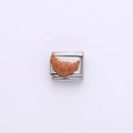 Italienisches Charm-Glied mit 3D-Croissant-Design auf Edelstahlbasis für Armband - Braunes 3D Croissant (6)