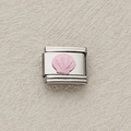 Maglia charm italiana in acciaio inossidabile con conchiglia rosa 3D per bracciali DIY - Stile Cappasanta Rosa (6)