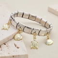Bracciale italiano in acciaio inossidabile con ciondoli a forma di tartaruga e conchiglia - Ciondolo Combinato Tartaruga E Conchiglia(10)