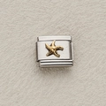 Charm per bracciale italiano con stella marina dorata su maglia in acciaio inossidabile - Stile Stella Marina Dorata (12)