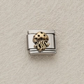 Charm modulare italiano con medusa dorata su maglia in acciaio inossidabile per bracciale - Stile Medusa Dorata (15)