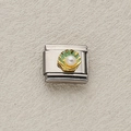 Charm modulare italiano con conchiglia in smalto verde e perla in acciaio inox - Conchiglia Smalto Verde Perla (16)