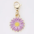 DIY purple daisy pendant with gold plating and lobster clasp for jewelry making - Purple Daisy Style