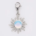 Silver sun pendant with blue opal gemstone and lobster clasp for DIY jewelry - Sun Style (1)