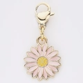 Pink daisy pendant with yellow core and gold lobster clasp for DIY jewelry - Pink Daisy Shape