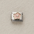 Modulo componibile italiano con fiore in smalto rosa e perla su acciaio inossidabile - Fiore Rosa Perla Sintetica (19)