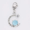 Light blue moon and star charm pendant with lobster clasp and cat's eye stone - Cat Ear Moon Cat Eye (4)