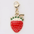 Pendentif fraise rouge en alliage émaillé avec fermoir mousqueton pour colliers - Style Fraise Rouge (5)