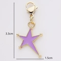Purple enamel star pendant with gold alloy frame and lobster clasp, 3.3cm height - Purple Star (11)